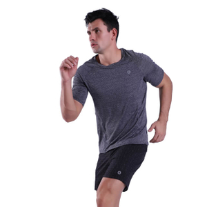Herren schnell trocken Kurzarm T-Hemd atmungsaktives Lauf Workout T-Shirts Cowl Neck Top