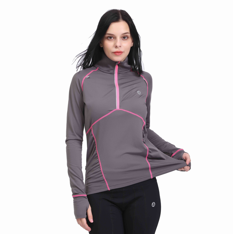 Frauen halb Zip-up Yoga Training Running Track Jacke 