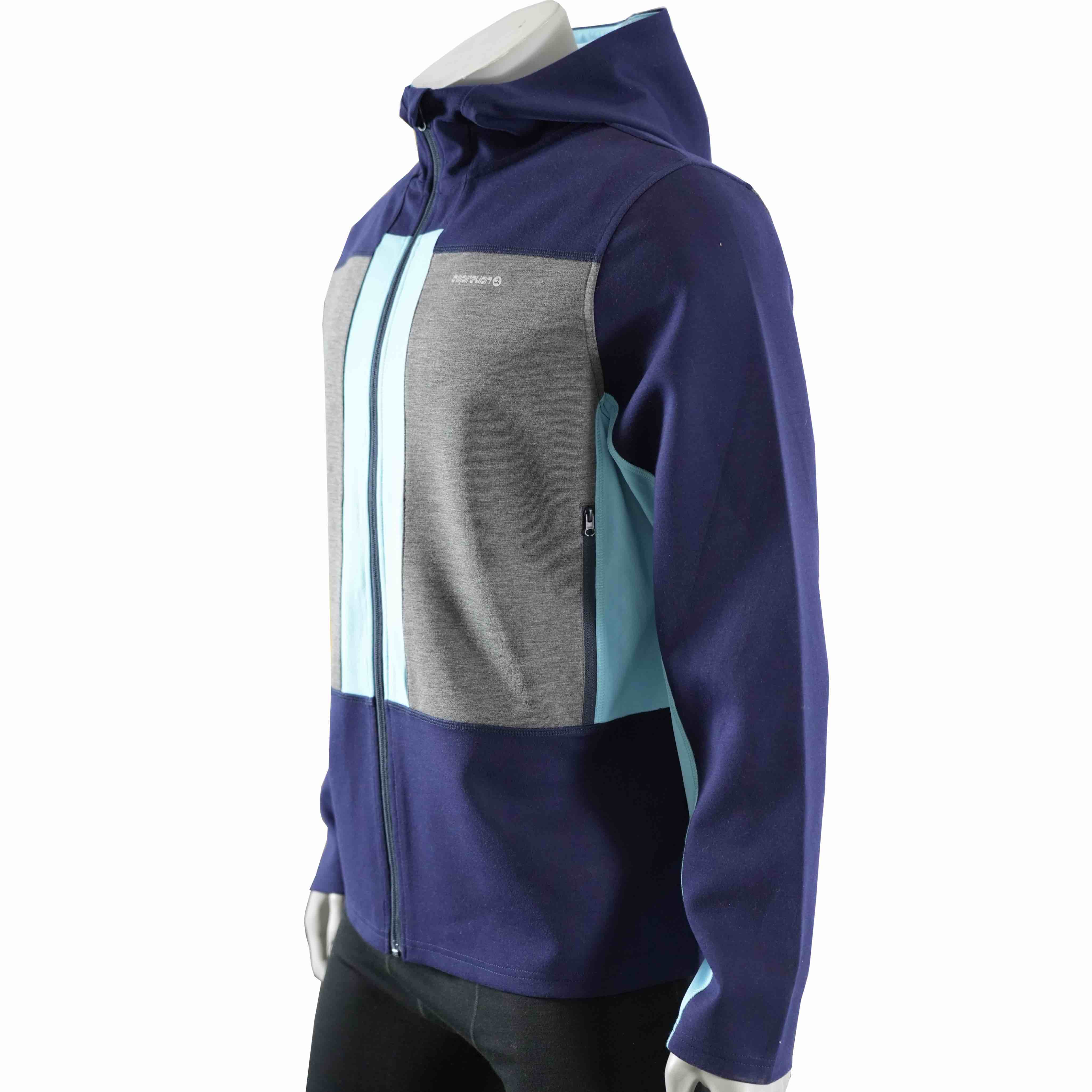 Herren Wandern Bergsteigen Alpinismus laufende Farbe Blockierte Zip Hoodie Jacke