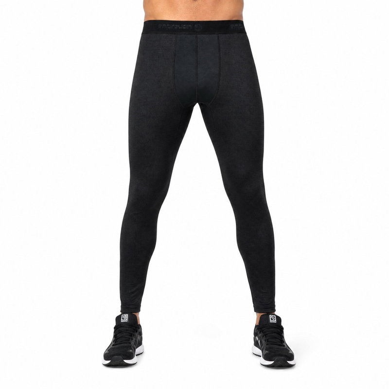 Herren-Unterwäsche aus garngefärbtem Innenfleece mit halbem Reißverschluss und Thermo-Leggings mit halbem Reißverschluss