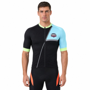 Kurzarm-Raglan-Radtrikot mit reflektierenden Besätzen und hohem Halsausschnitt