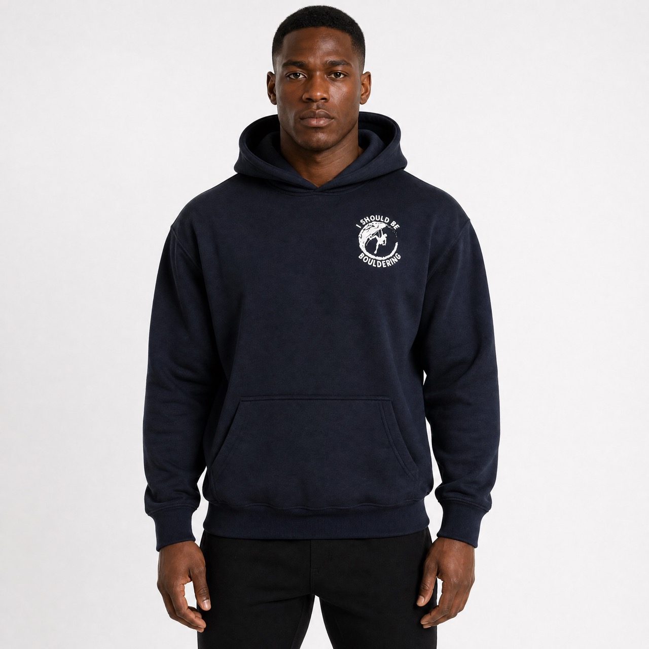Bedruckter Over-Shoulder-Kapuzenpullover für Herren zum Klettern