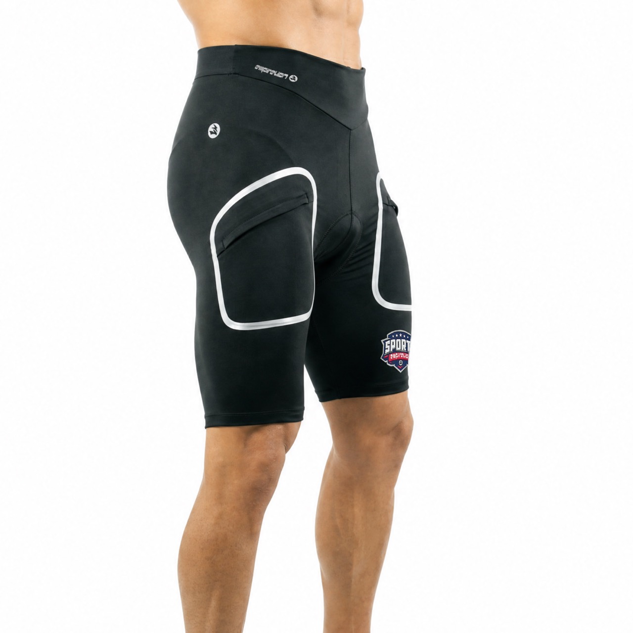 Reflektierende Herren-Fahrradshorts mit versiegelten Taschen