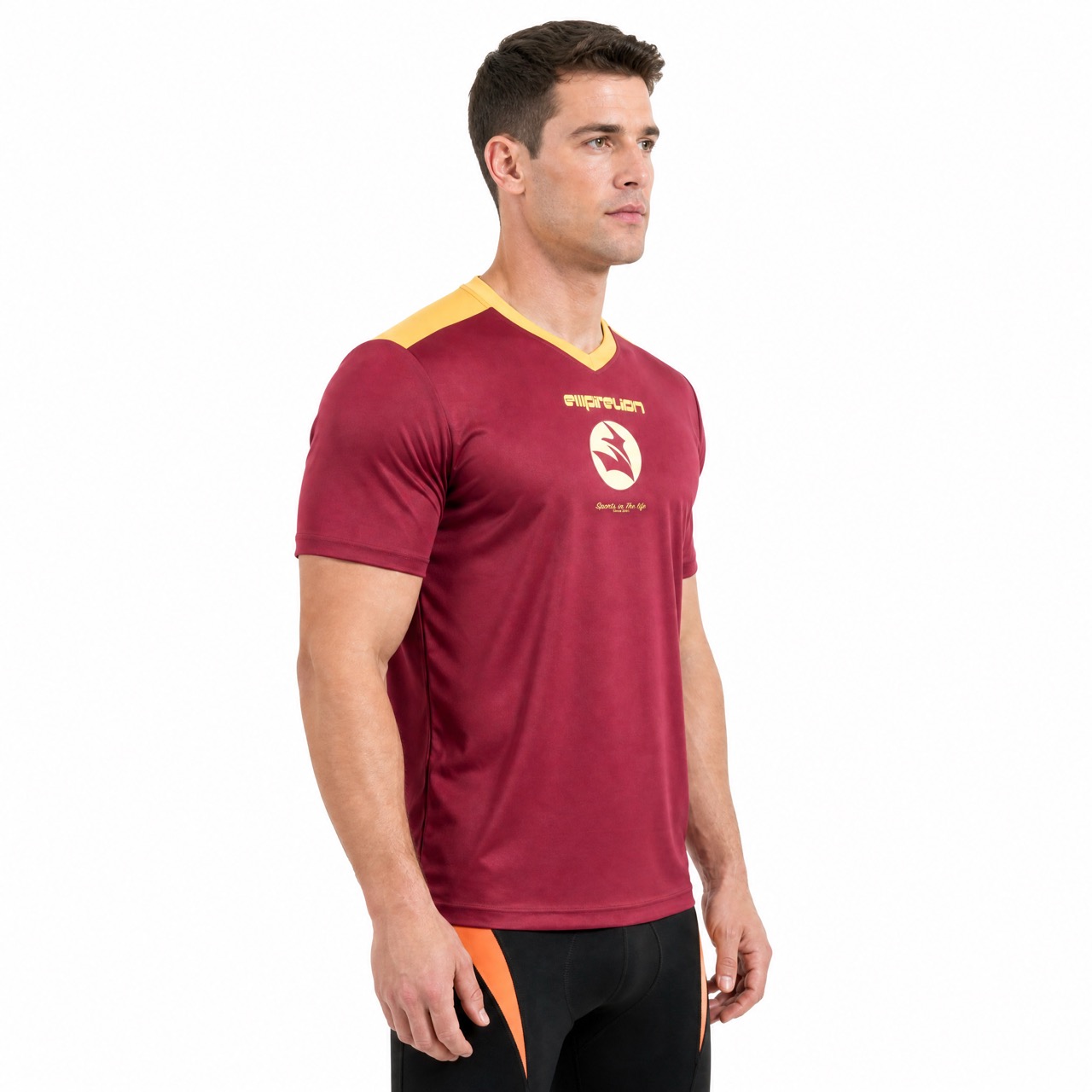 Herren-T-Shirt aus Fußballtrikot mit V-Ausschnitt