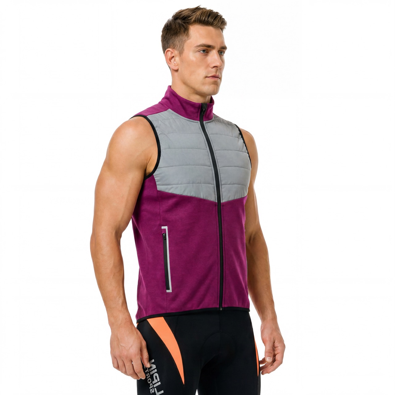 Reflektierende, gepolsterte Alpine-Thermoweste für Herren