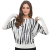 Damen Casual Fledermausärmel Pullover Stripes Slim Fit Yoga Top Shirt