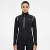 Damen-Fahrradjacke mit hohem Halskragen und reflektierenden Besätzen