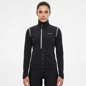 Damen-Fahrradjacke mit hohem Halskragen und reflektierenden Besätzen