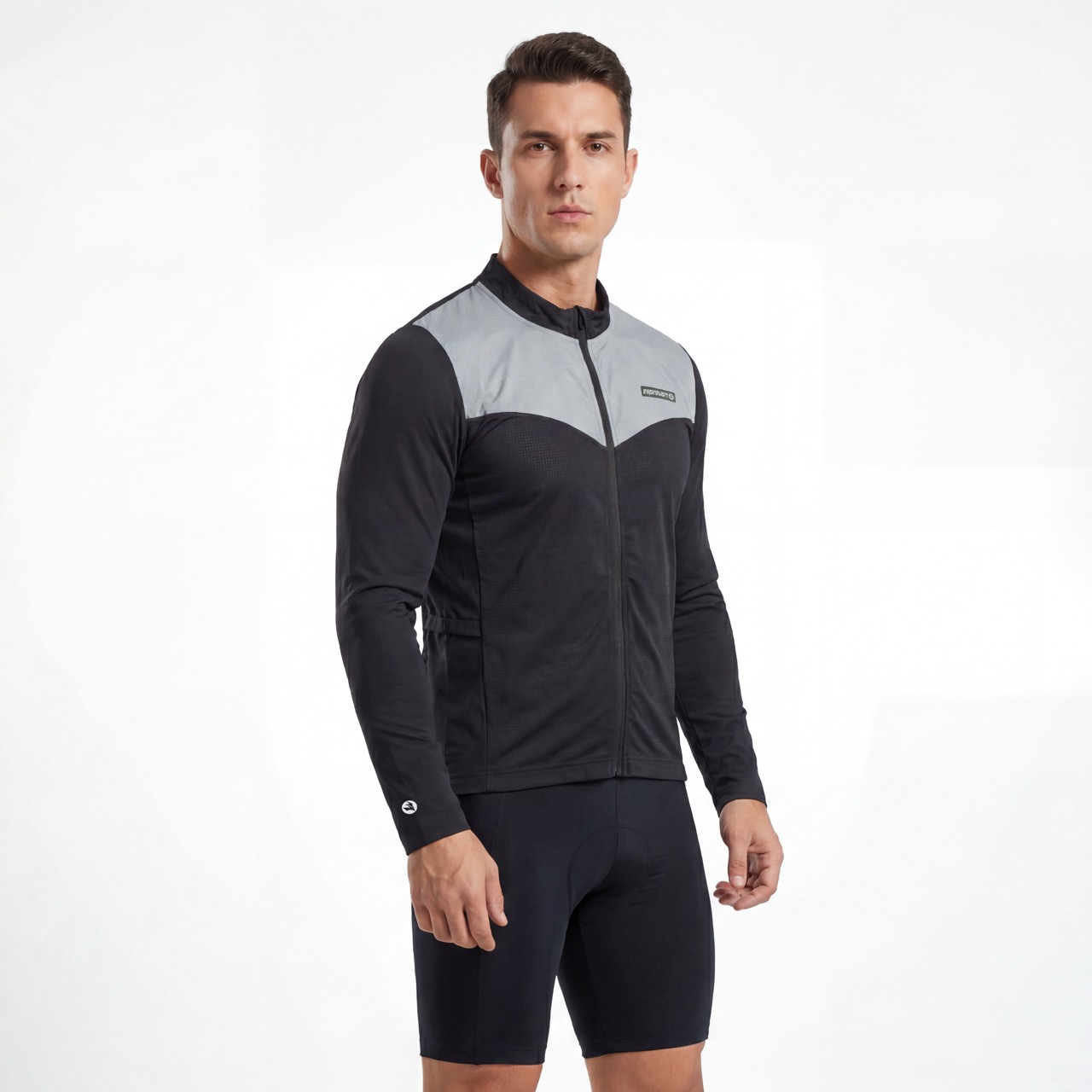 Reflektierende Panel-Reißverschluss-Radsport-Laufjacke
