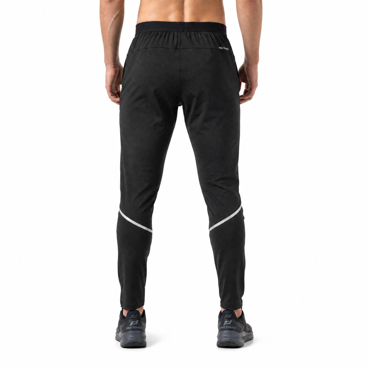 Herren-Aktivhose mit elastischem Bund und Farbblock und reflektierenden Besätzen