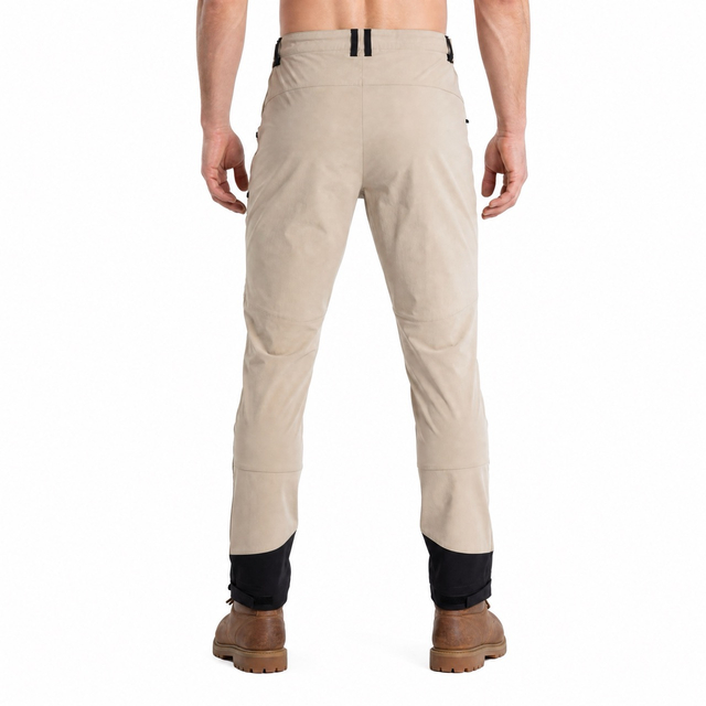 Leichte Herren-Wanderhose. Stilvolle, atmungsaktive Trekkinghose mit Einsätzen