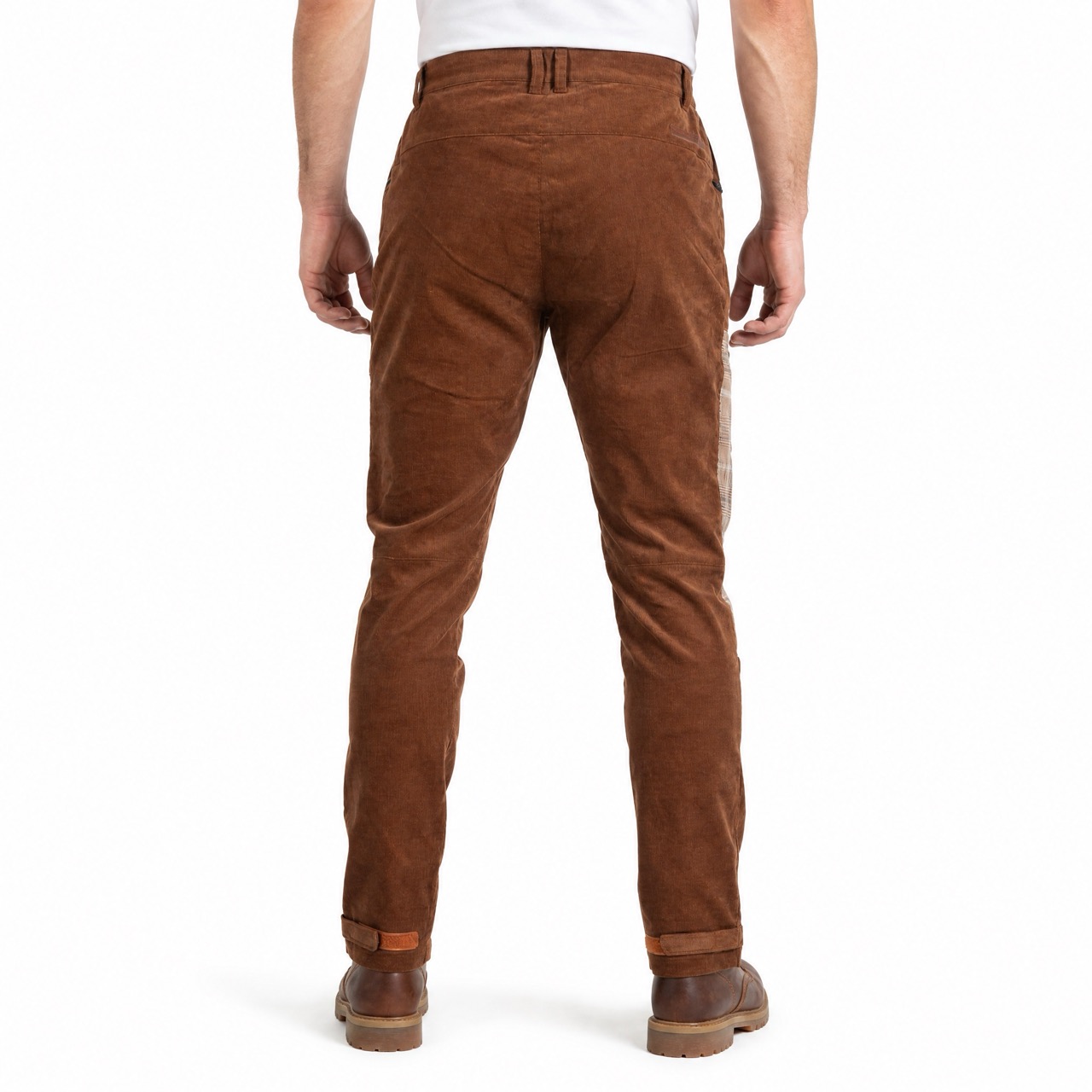 Herren-Wanderhose mit Karoeinsätzen aus Cord, Trekkinghose