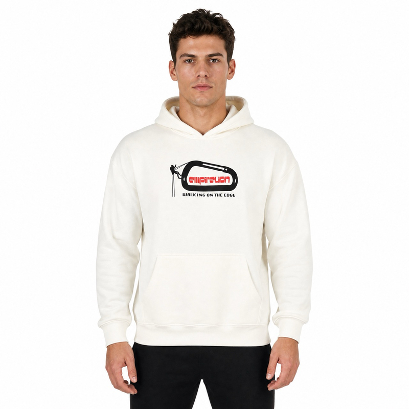 Bedruckter Over-Shoulder-Kapuzenpullover für Herren zum Klettern