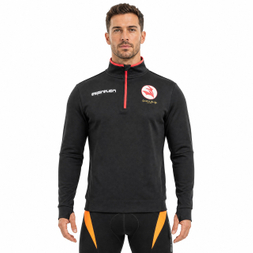 Herren-Sportpullover mit halbem Reißverschluss und Paspelierung