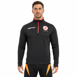 Herren-Sportpullover mit halbem Reißverschluss und Paspelierung