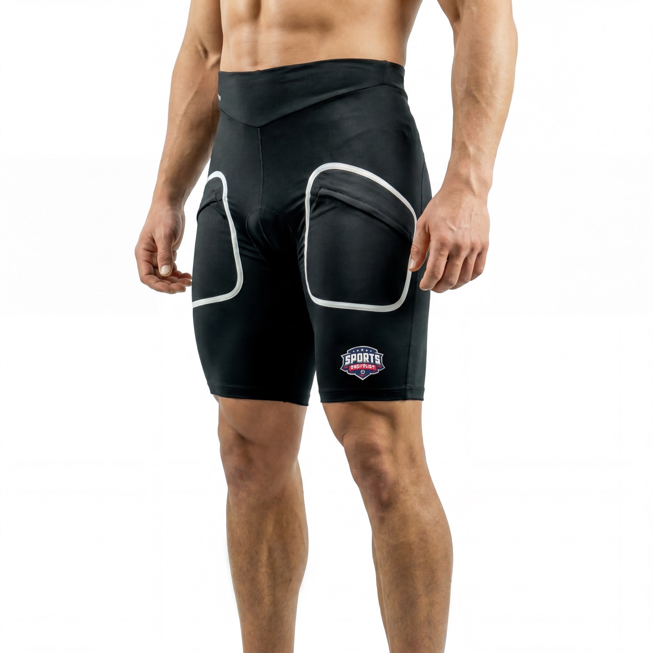 Reflektierende Herren-Fahrradshorts mit versiegelten Taschen