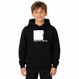 Bedruckter Kapuzenpullover zum Klettern für Jungen über der Schulter