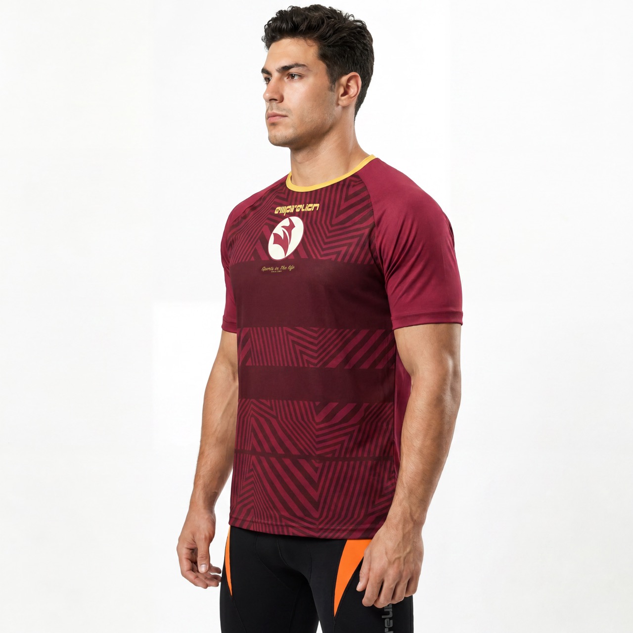 Herren-T-Shirt mit bedrucktem Fußballtrikot und Logo