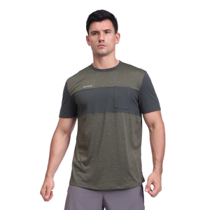 Herren Running Dry Fit T-Shirt Athletic Panel Kurzarm Tops