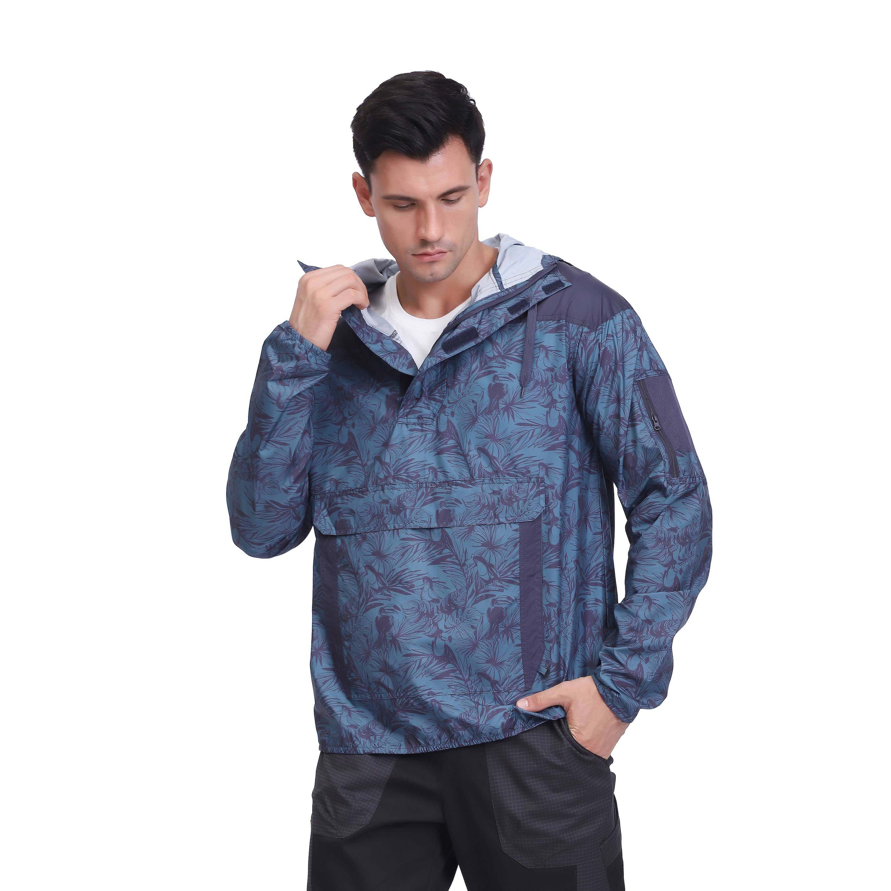 Stilvolle wasserdichte Pullover-Camouflage-Print-Windjacken für Herren