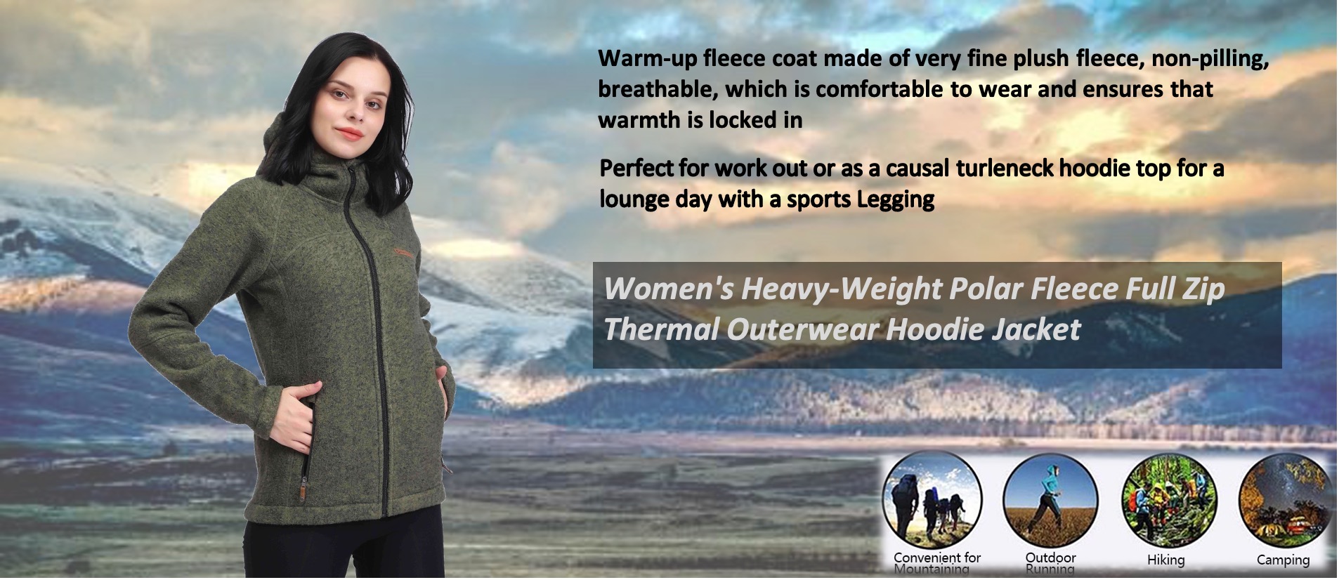 Schwerer polarer Fleece Hoodie