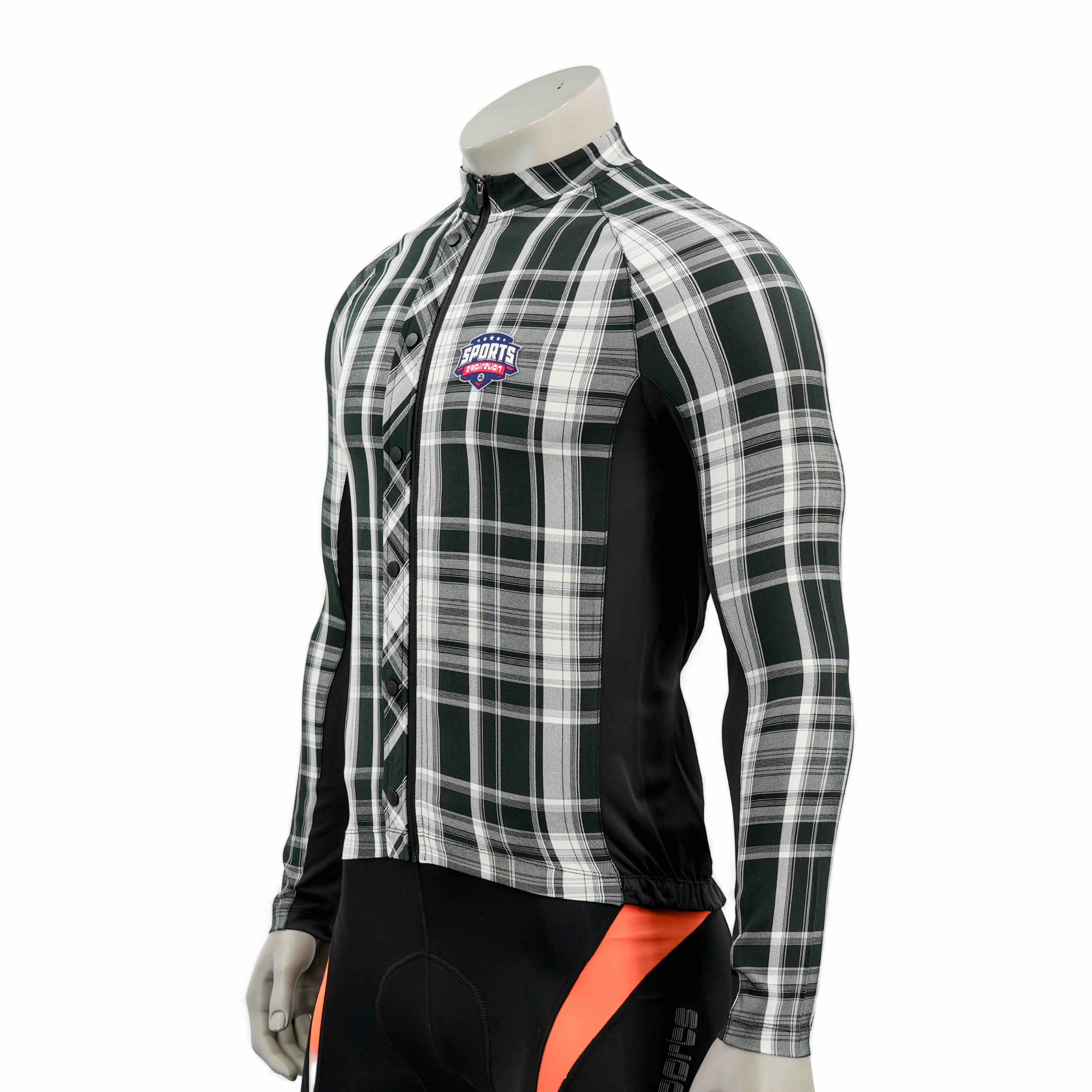 Arnndyed Check-Long-Lonte-Fahrradtrikot