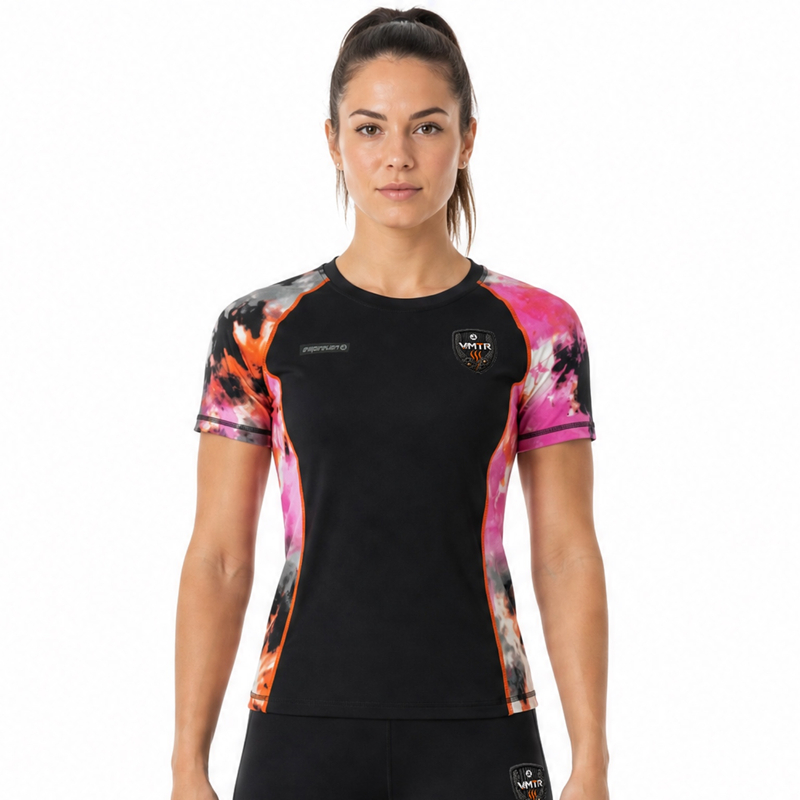 VMTR Damen Kurzarm-T-Shirt mit Rundhalsausschnitt
