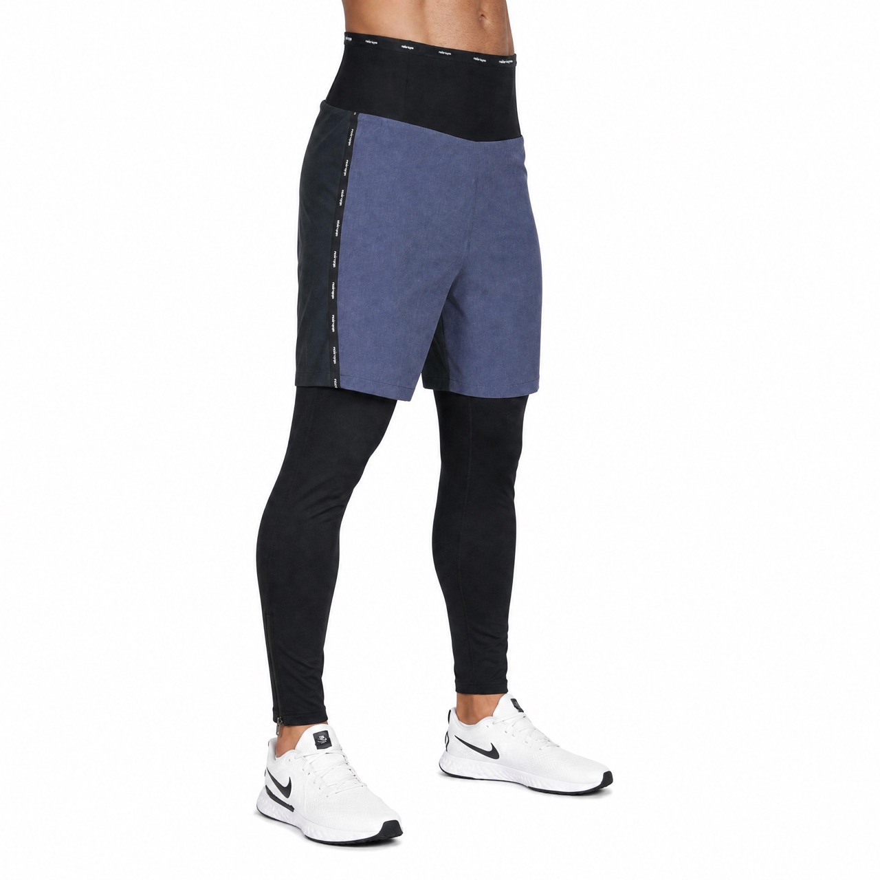 Windfeste Herren-Baselayer-2-in-1-Hose mit hohem Bund