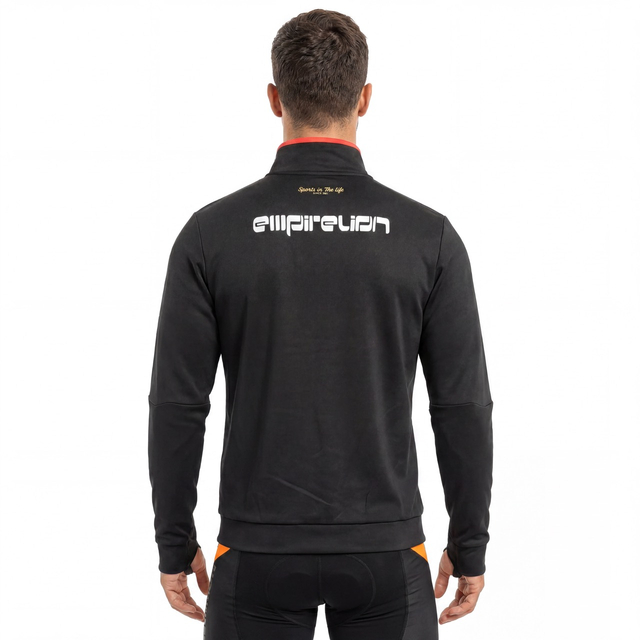 Herren-Sportpullover mit halbem Reißverschluss und Paspelierung