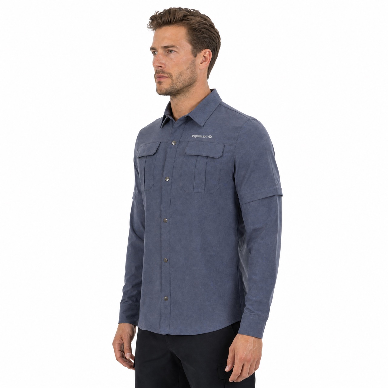 Herren-Trekking-Wander-Camping-Angel-Walking-Ärmel-Zip-Off-2-in-1-Hemden