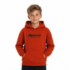 Bedruckter Kapuzenpullover zum Klettern für Jungen über der Schulter