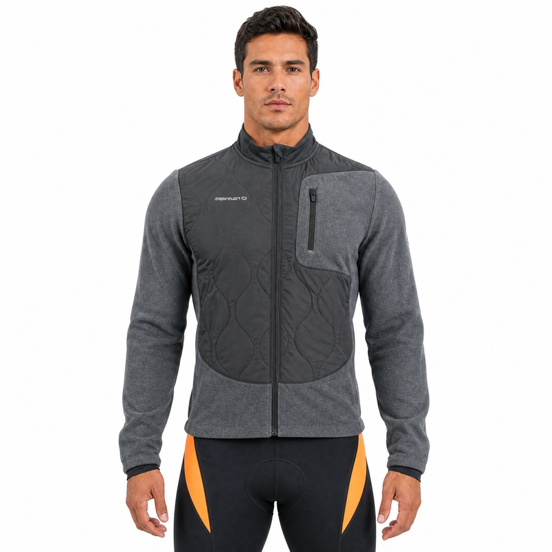 Warme Polar-Fleece-Fahrradjacke für Herren mit gepolsterten Einsätzen