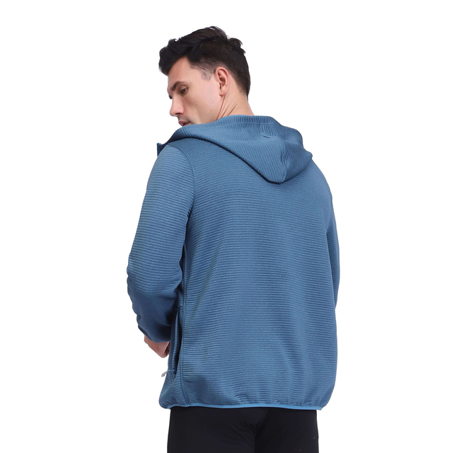 Herren-Hoodie-Jacken mit tonalen Streifen und durchgehendem Reißverschluss