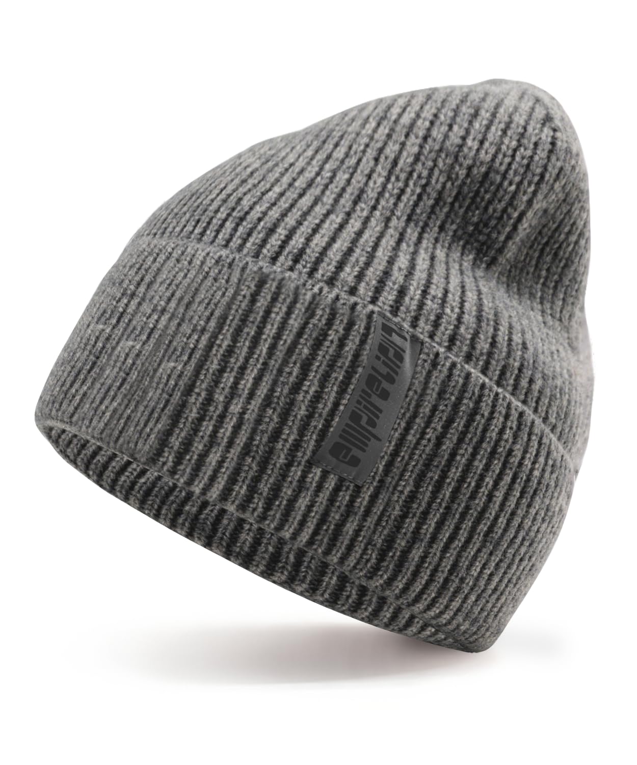 Wollähnliche Manschettenmütze, dicke, warme Wintermütze aus Thermostrick, weiche, dehnbare Outdoor-Mütze