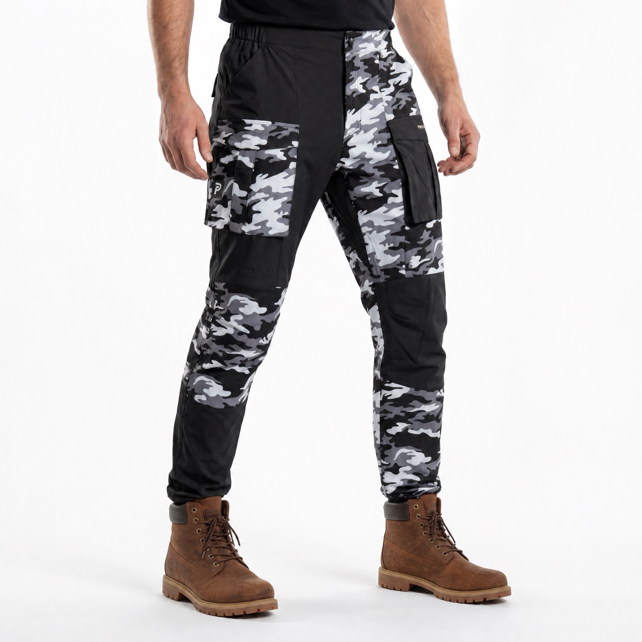 Wanderhose für Herren mit Camouflage-Print und Farbblockeinsätzen