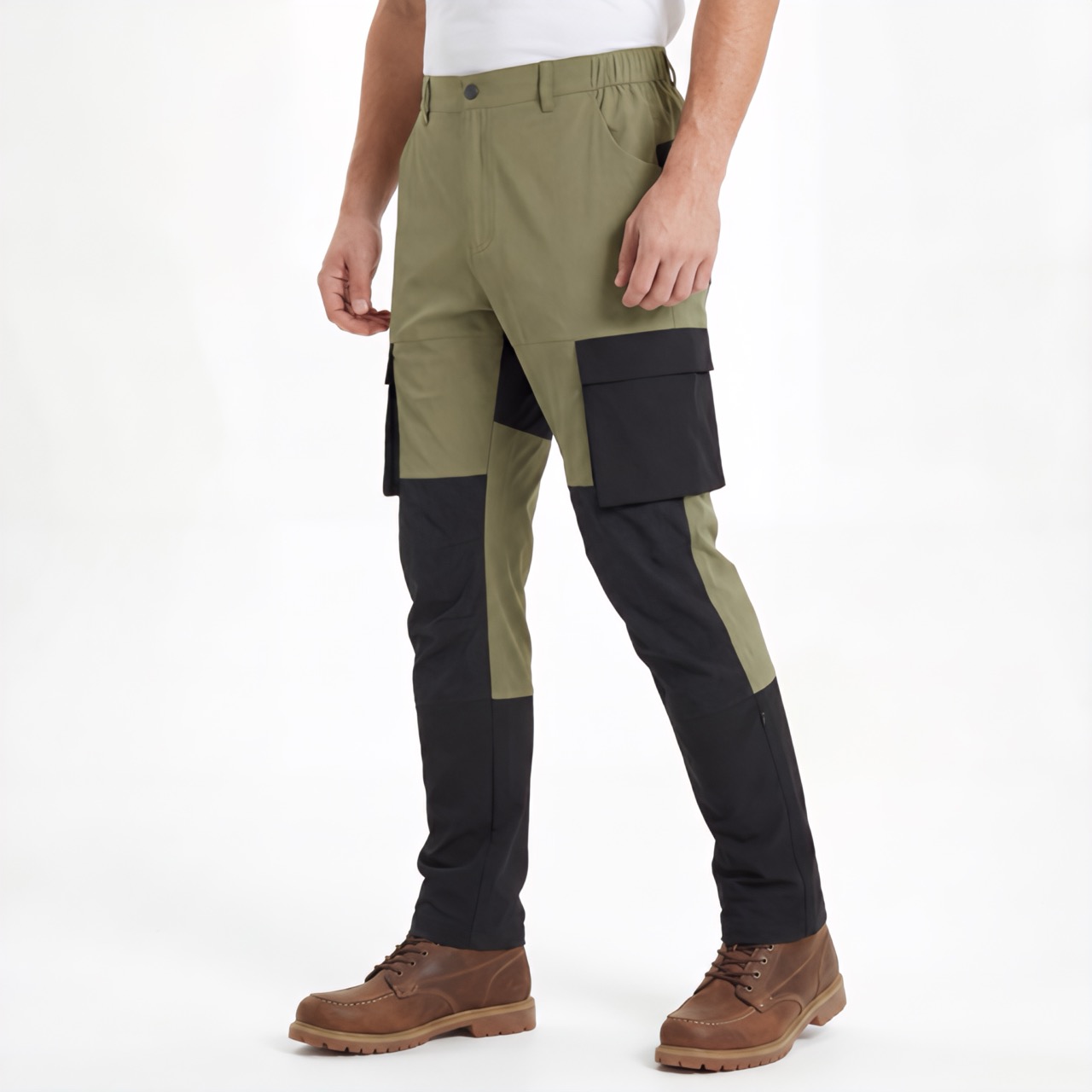 Herren-Sportmode-Cargohose, Farbblock-Trekkinghose