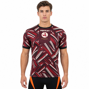 Herren-Sport-T-Shirt mit Farbblock-Volldruck