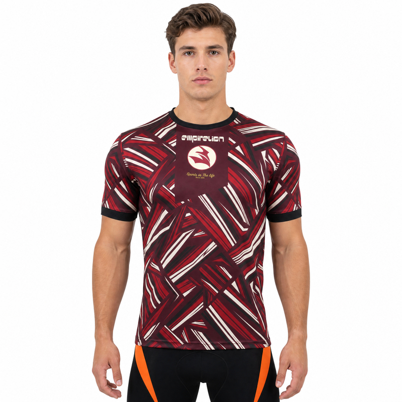 Herren-Sport-T-Shirt mit Farbblock-Volldruck