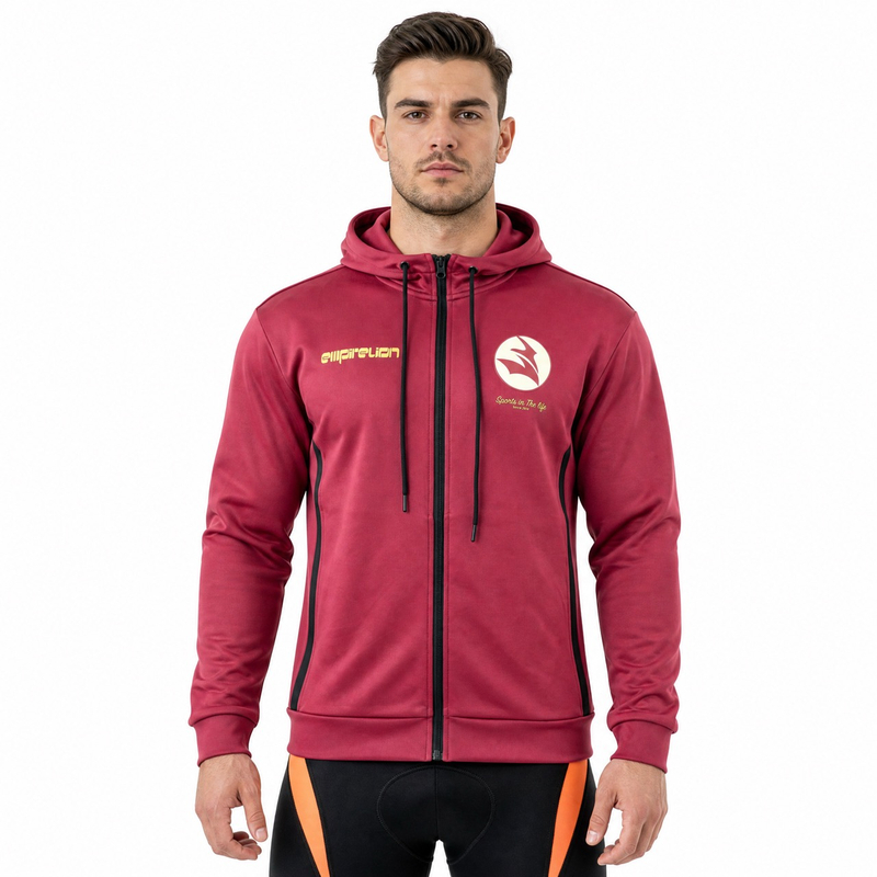 Übergroßer Sport-Kapuzenpullover mit Reißverschluss für Herren mit Logo-Print 