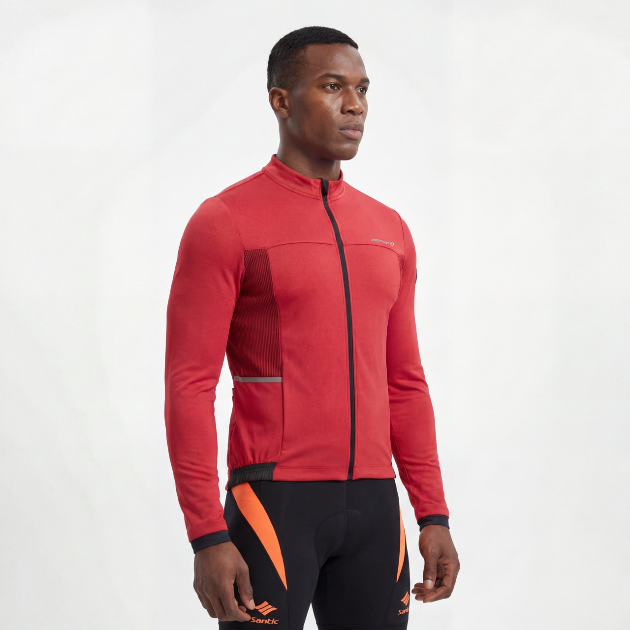 2-teiliges Herren-Set, winddichte Radjacke mit Rippeneinsätzen