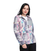 Damenjacke aus Sherpa-Fleece-Cord mit Blumenmuster und aufgesetzten Taschen