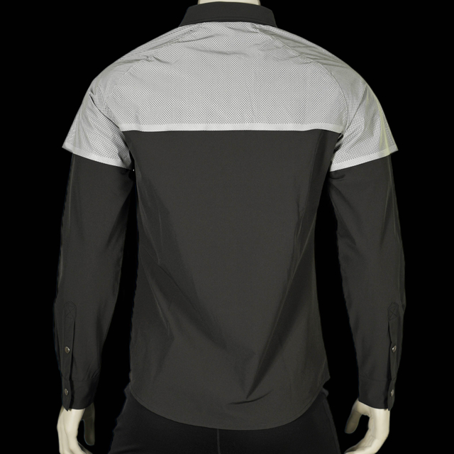 Herren reflektierende Ausfall Nacht Wandercamping Camping Fischerei versiegelte Reißverschluss -Pocket -Schnappschüsse auf Hemden