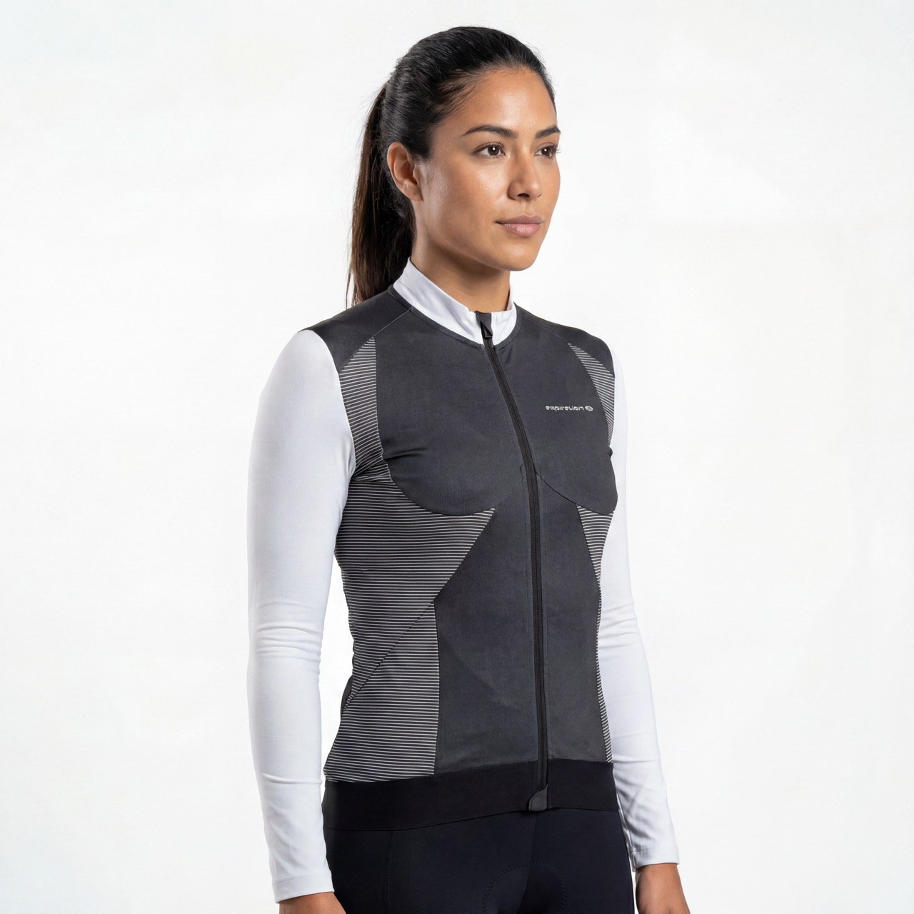 Damen-Radtrikotjacke mit Farbblockeinsätzen