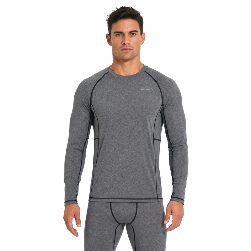 Herren-Thermounterwäsche, lange Unterhose, Basisschicht, Innenfleece, Oberteil und Unterteil, 2-teiliges Set