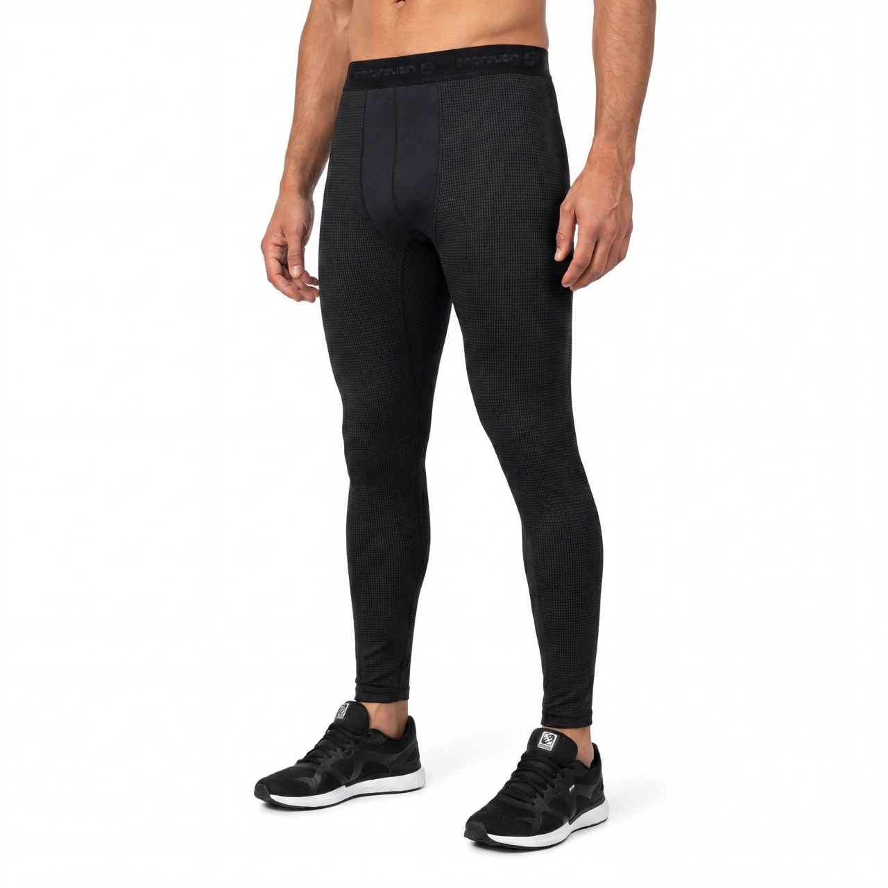 Herren-Unterwäsche aus garngefärbtem Innenfleece mit halbem Reißverschluss und Thermo-Leggings mit halbem Reißverschluss