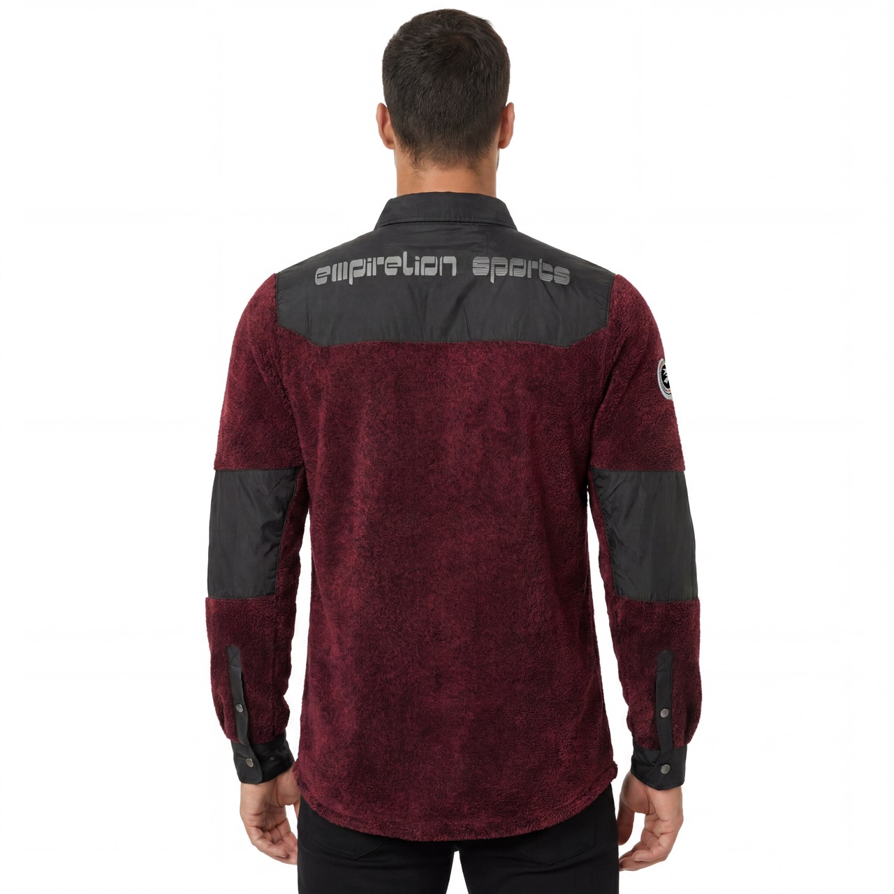 Herren-Fleece-Hemden zum Wandern und Camping, winddicht, Shaggy Fuzzy Melange