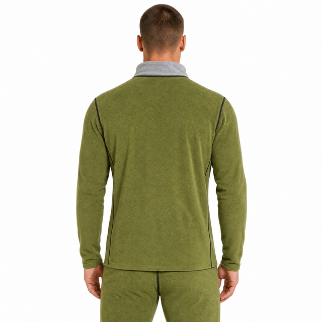 Reversible Herren-Unterwäsche-Oberteile aus farbblockiertem, doppelt gebürstetem Fleece