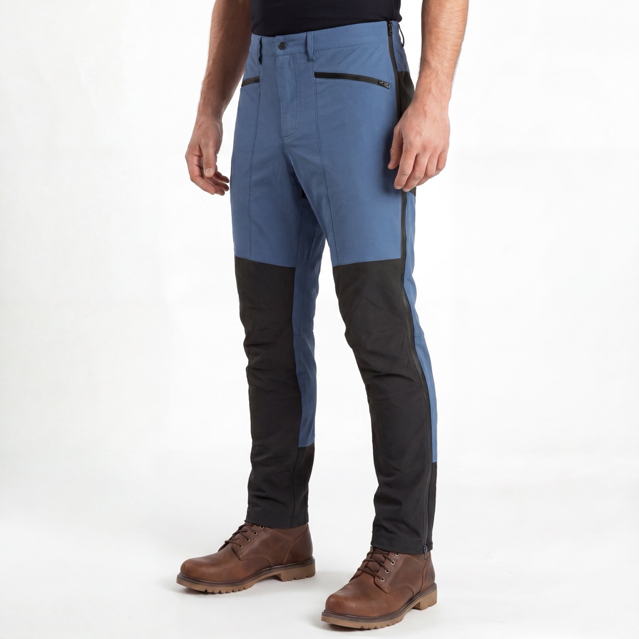 Herren-Wanderhose mit durchgehenden seitlichen Reißverschlüssen und Farbblock-Schneehose