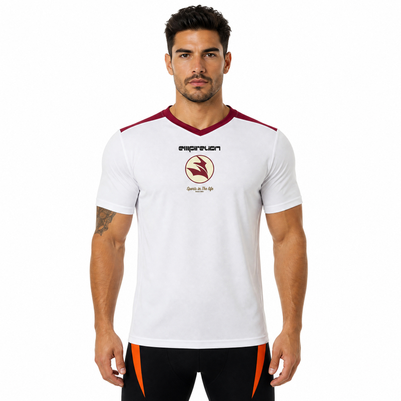 Herren-T-Shirt aus Fußballtrikot mit V-Ausschnitt