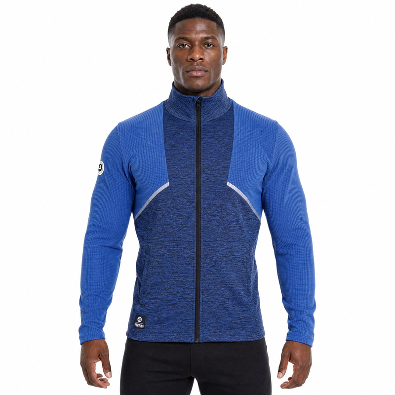 Mittelschwere Herren-Trekking-Laufjacke mit durchgehendem Reißverschluss